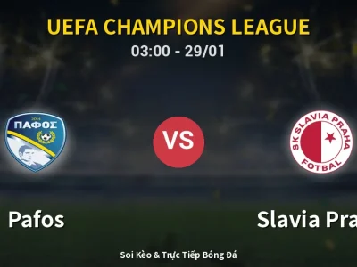 Kết Quả: Pafos 4-1 Slavia Praha – Highlight & Bàn Thắng | UEFA Champions League