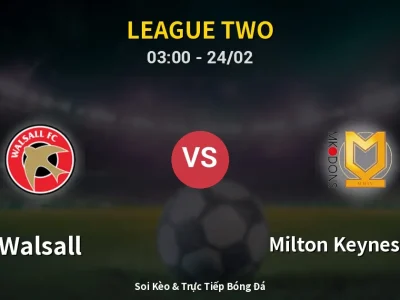 Kết Quả: Walsall 0-2 Milton Keynes Dons – Highlight & Bàn Thắng | League Two