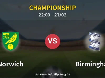 🔴 Trực Tiếp: Norwich 0-2 Birmingham – Link Xem Championship (Full HD)