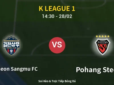 🔴 Trực Tiếp: Gimcheon Sangmu FC 1-1 Pohang Steelers – Link Xem K League 1 (Full HD)