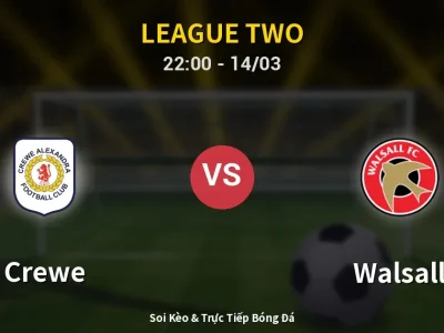 Soi Kèo Crewe vs Walsall – 22:00 14/03 | Nhận Định, Dự Đoán Tỷ Số