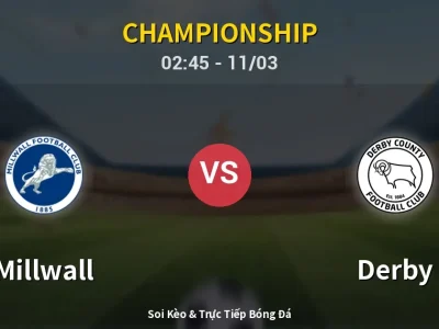 Kết Quả: Millwall 1-0 Derby – Highlight & Bàn Thắng | Championship