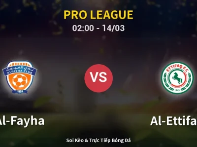 Soi Kèo Al-Fayha vs Al-Ettifaq – 02:00 14/03 | Nhận Định, Dự Đoán Tỷ Số