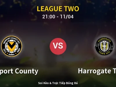 Soi Kèo Newport County vs Harrogate Town – 21:00 11/04 | Nhận Định, Dự Đoán Tỷ Số