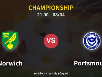 🔴 Trực Tiếp: Norwich 1-0 Portsmouth – Link Xem Championship (Full HD)
