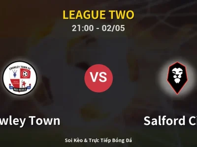 Soi Kèo Crawley Town vs Salford City – 21:00 02/05 | Nhận Định, Dự Đoán Tỷ Số